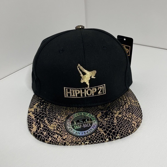 HIPHOP21 ADJUSTABLE BLACK/GOLD DETAILED SNAPBACK❗️ - Picture 1 of 3